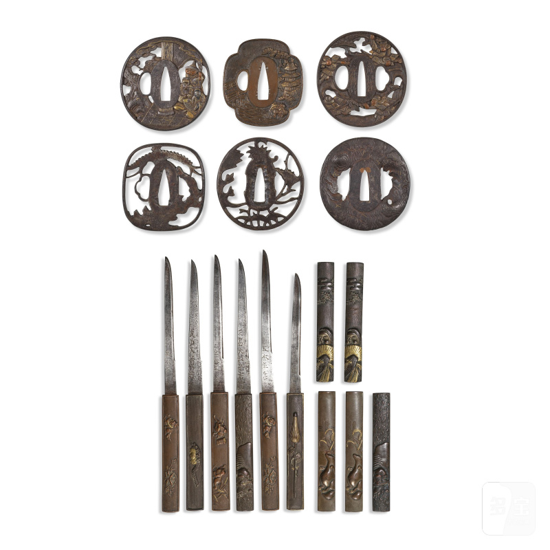 意大利家族收藏 | COLLECTION DE SIX KODZUKA, CINQ KOZUKA ET SIX TSUBA